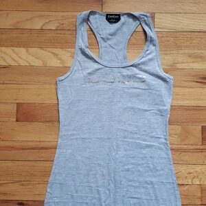 Bebe rhinestone logo maxi dress